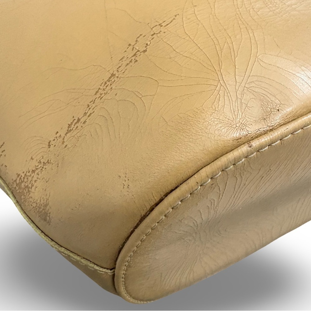 Vintage Longchamp - Beige Leather Handbag - Picture 10 of 15